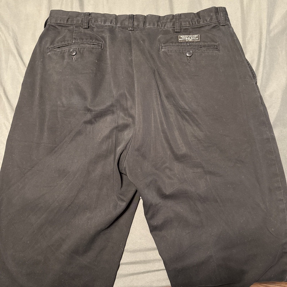 Polo Ralph Lauren Prospect Pant Black Chino Khaki Pants Trousers Mens Size 36x32 - Picture 13 of 16